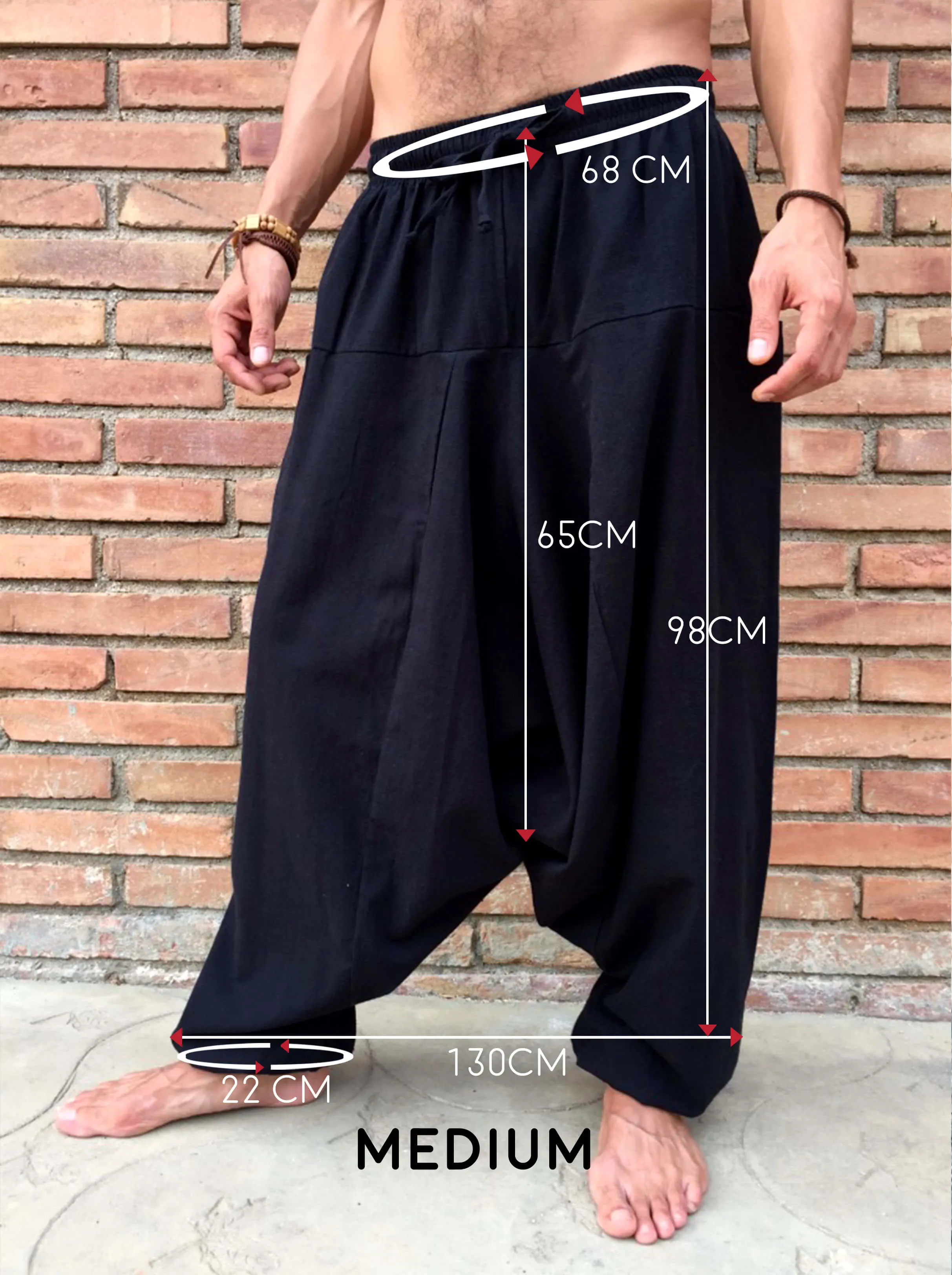 Loose Fit Cotton Pants Black