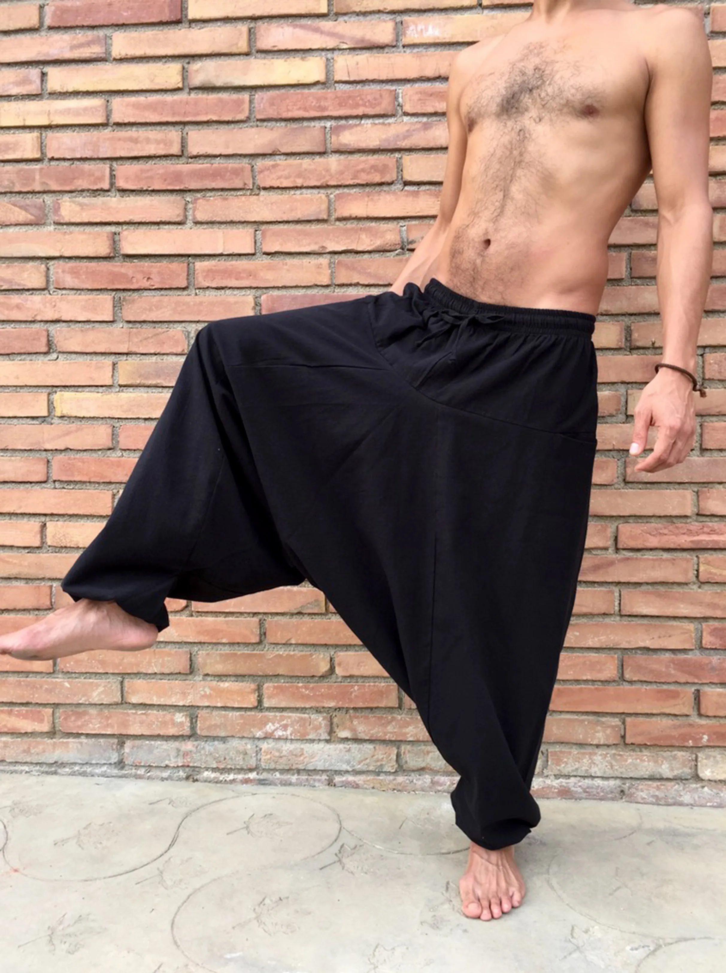 Loose Fit Cotton Pants Black