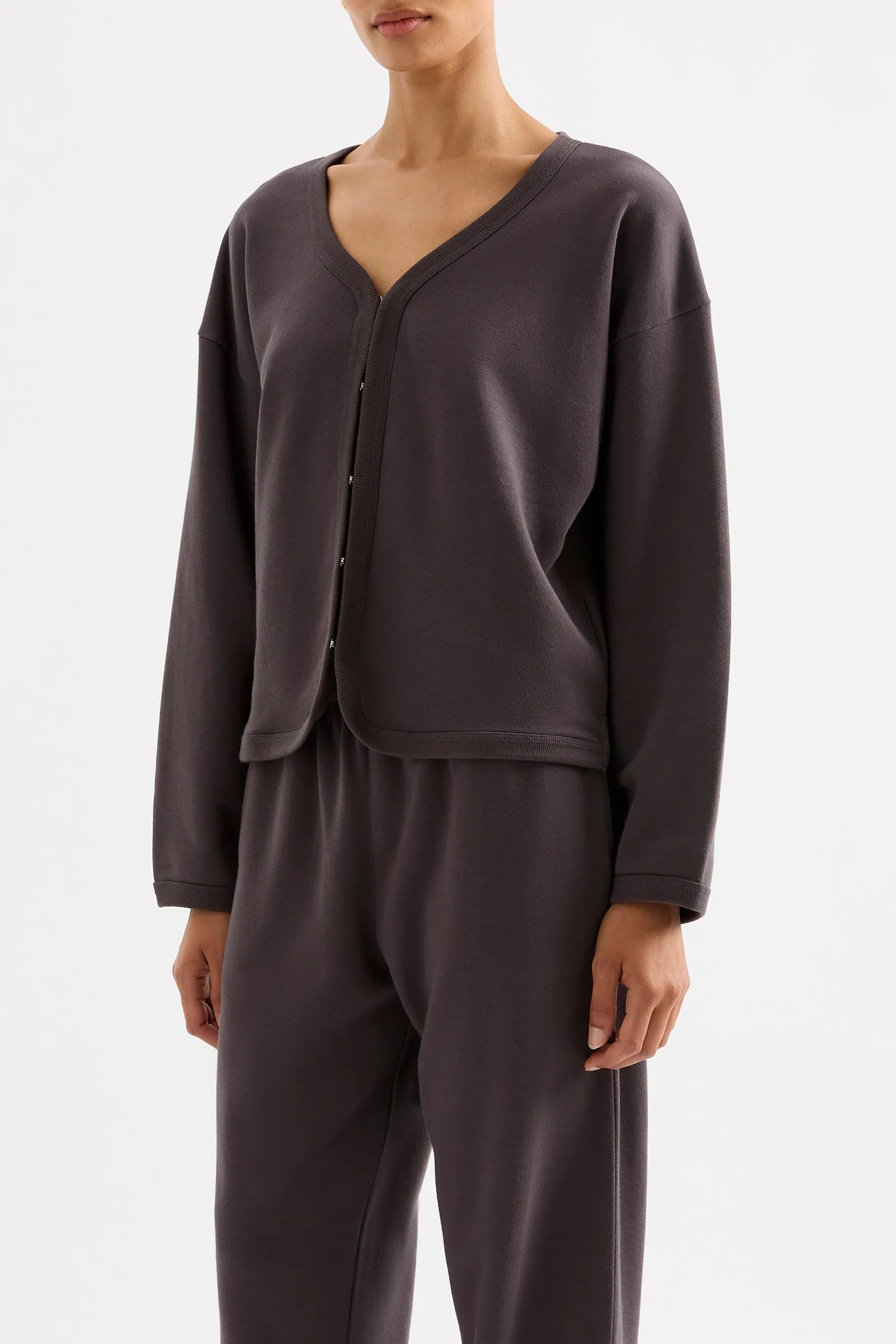 LOUNGE FLEECE CARDIGAN