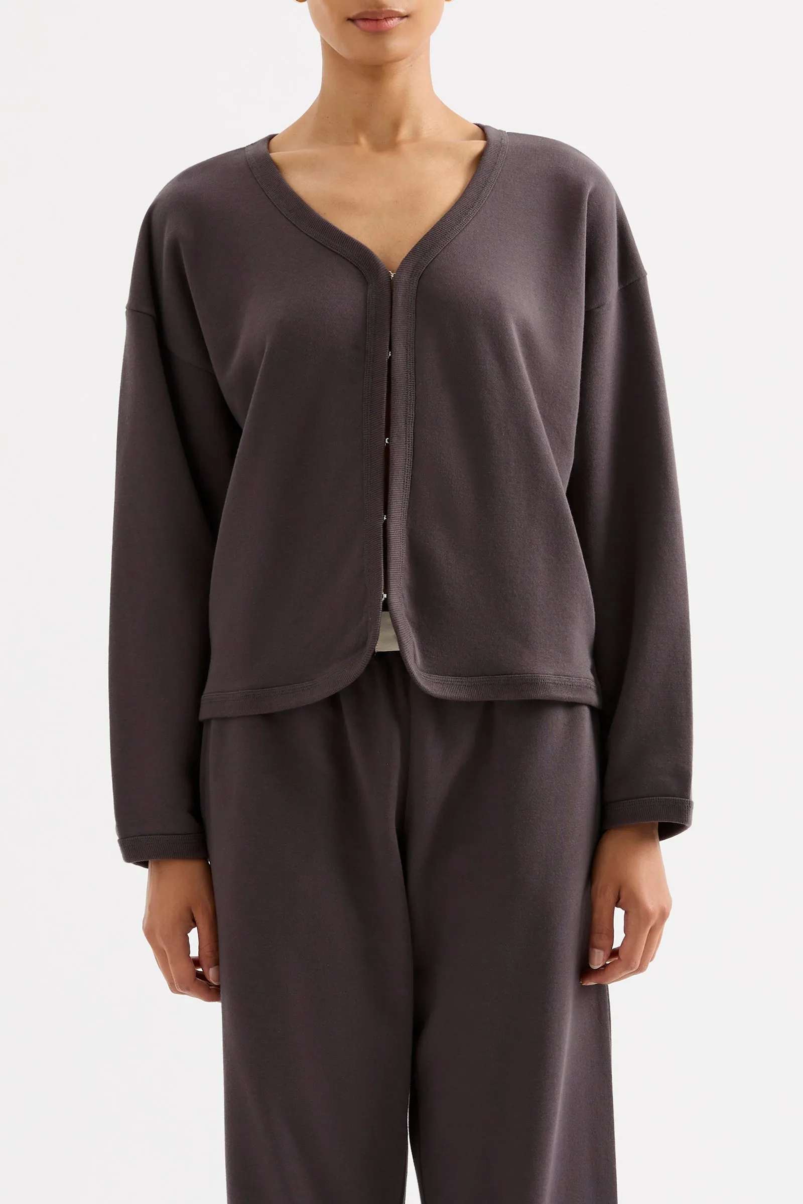 LOUNGE FLEECE CARDIGAN