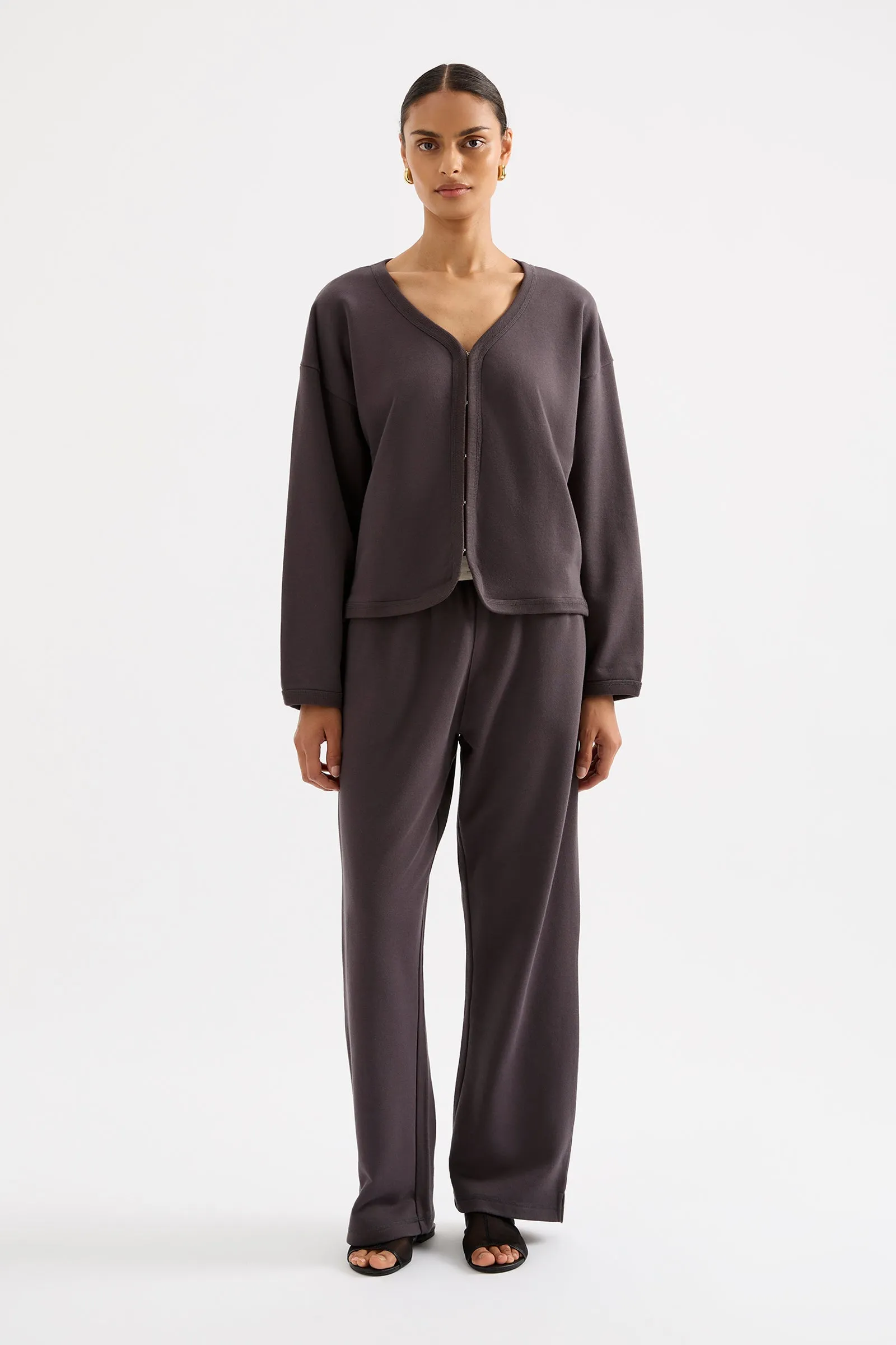 LOUNGE FLEECE CARDIGAN