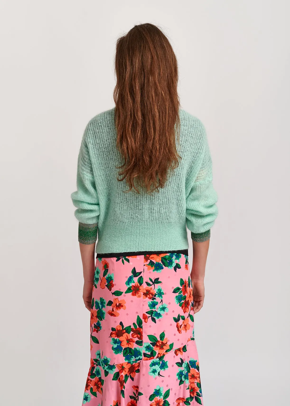Lurex cuff v sweater