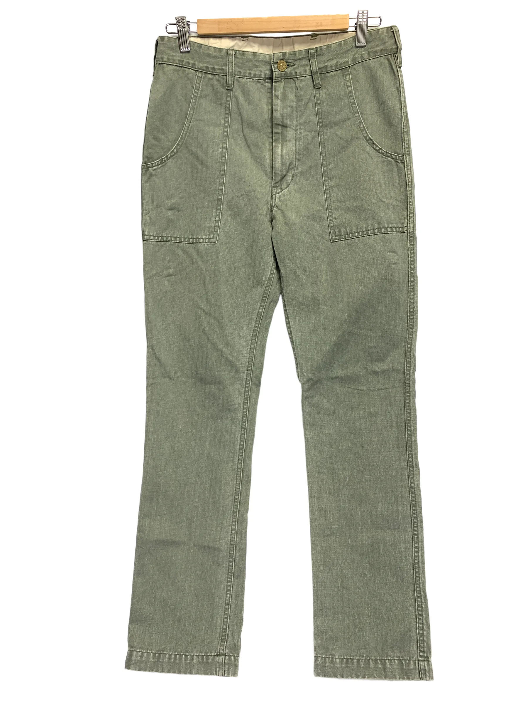 [M] Visvim 13AW Scout Pants Herringbone Cotton Olive