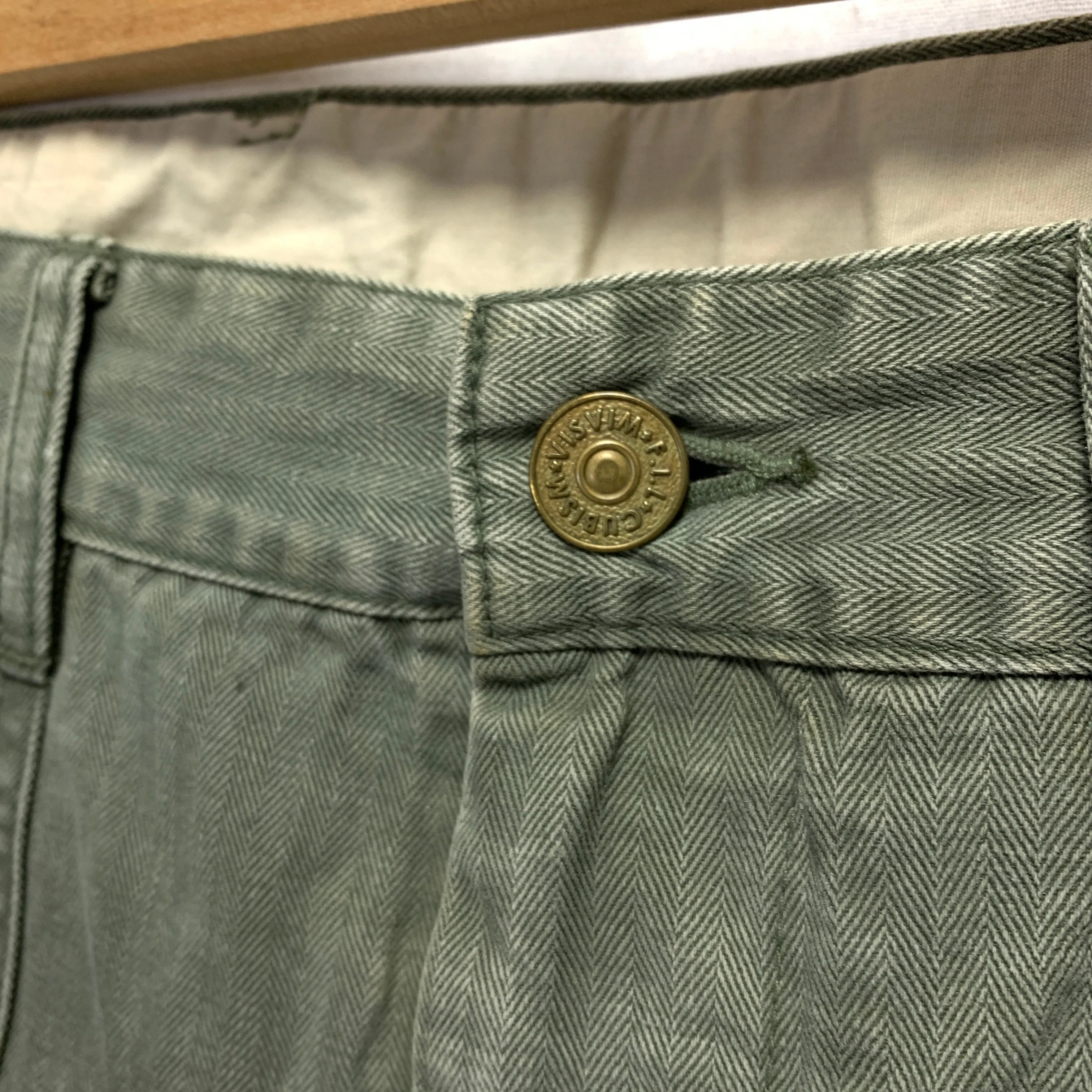 [M] Visvim 13AW Scout Pants Herringbone Cotton Olive