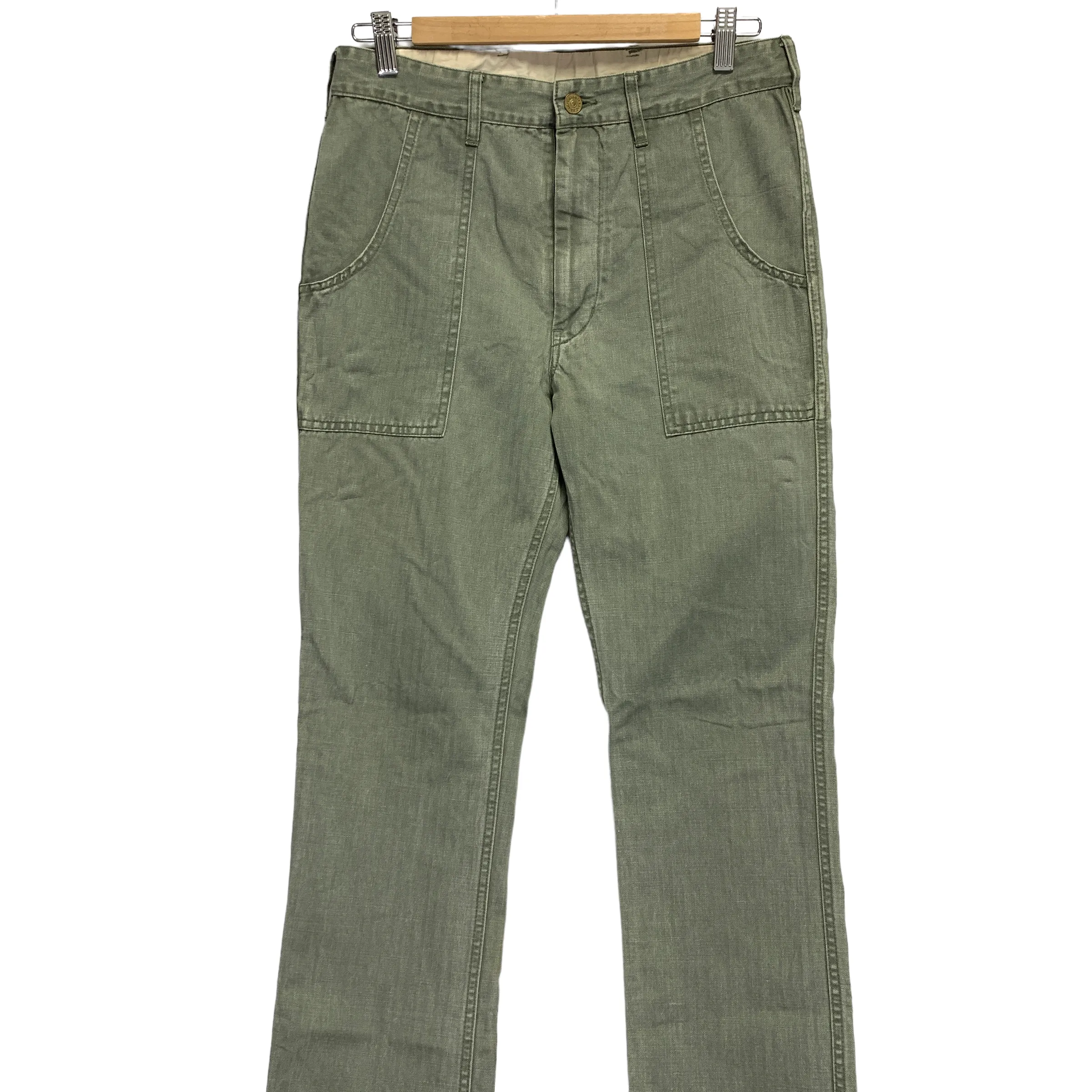 [M] Visvim 13AW Scout Pants Herringbone Cotton Olive