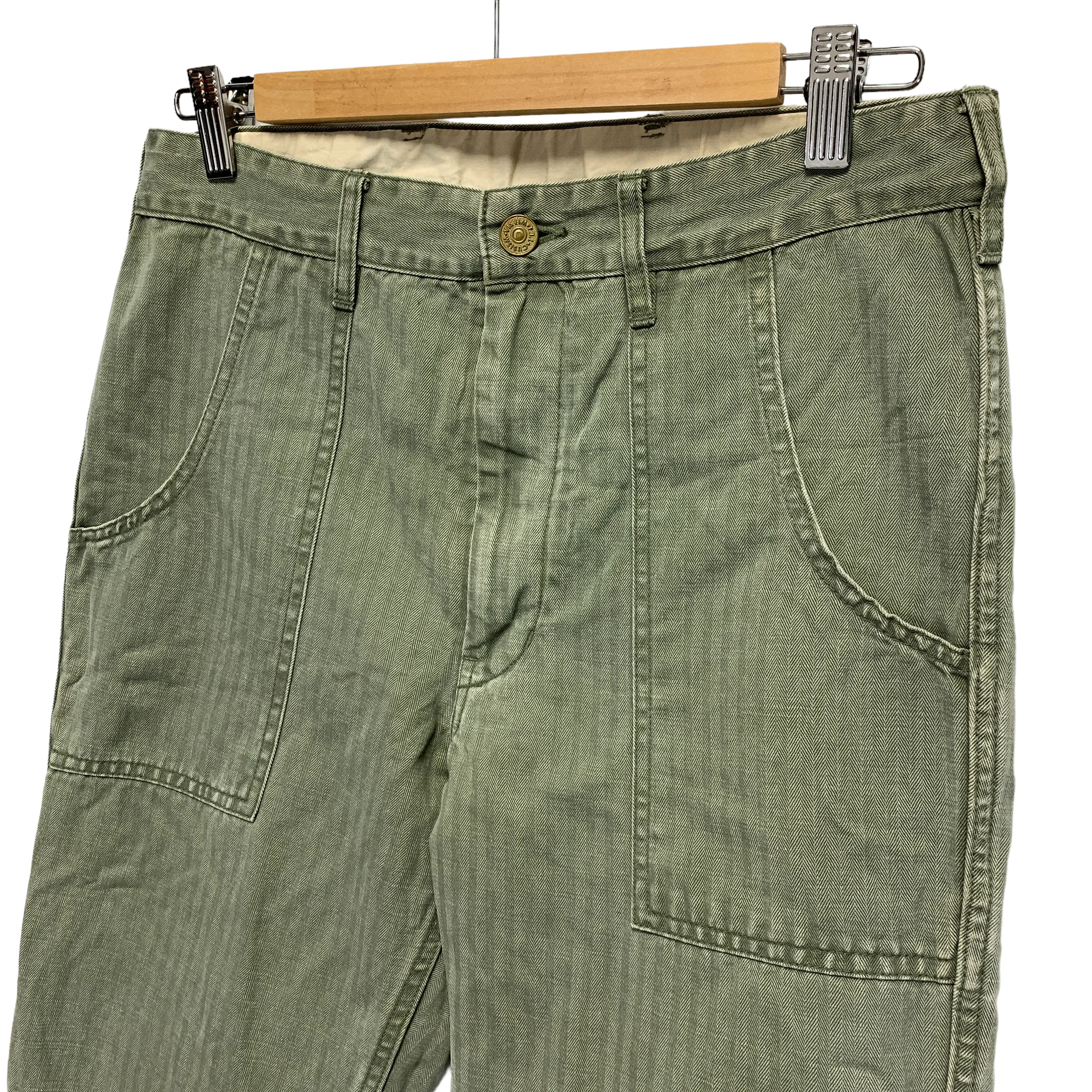 [M] Visvim 13AW Scout Pants Herringbone Cotton Olive