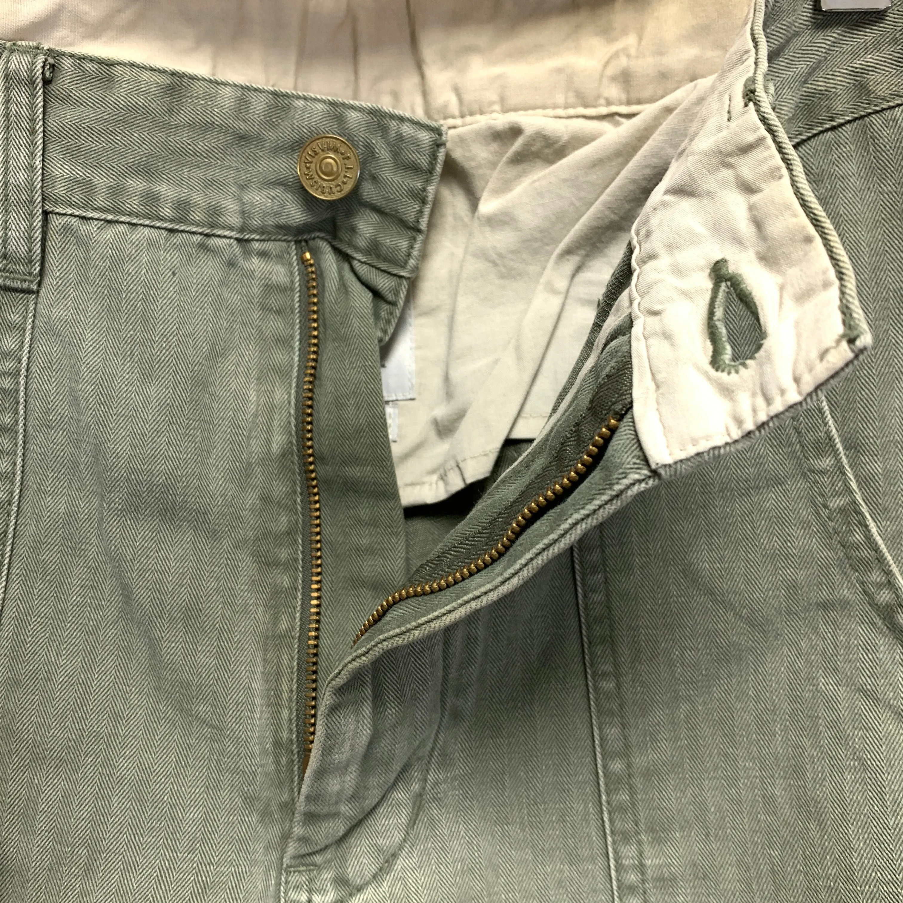 [M] Visvim 13AW Scout Pants Herringbone Cotton Olive