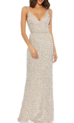 Mac Duggal Bead Embellished Column Gown