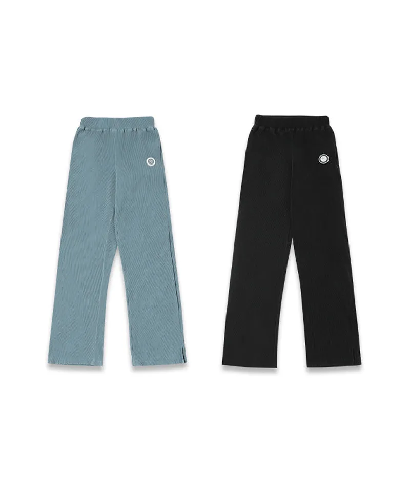 MACKY Golf: Pleate Slit Long Pants - Skyblue