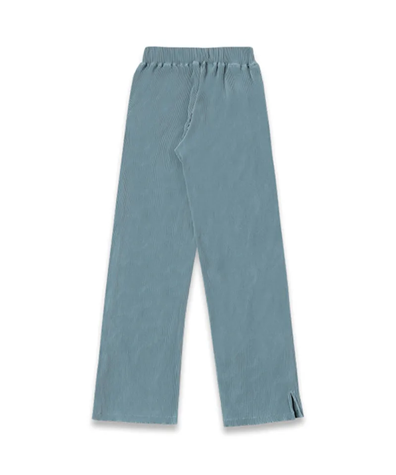 MACKY Golf: Pleate Slit Long Pants - Skyblue