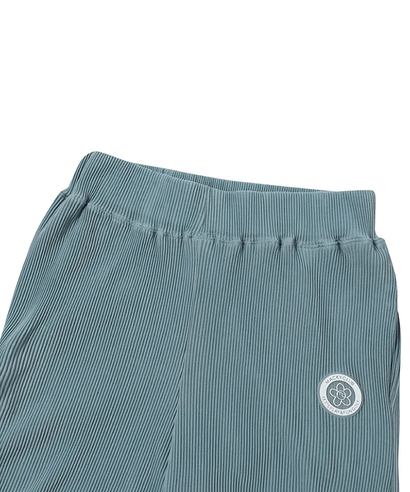 MACKY Golf: Pleate Slit Long Pants - Skyblue
