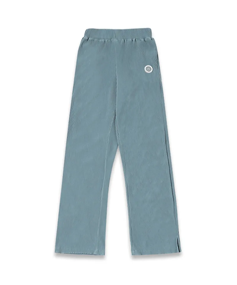 MACKY Golf: Pleate Slit Long Pants - Skyblue