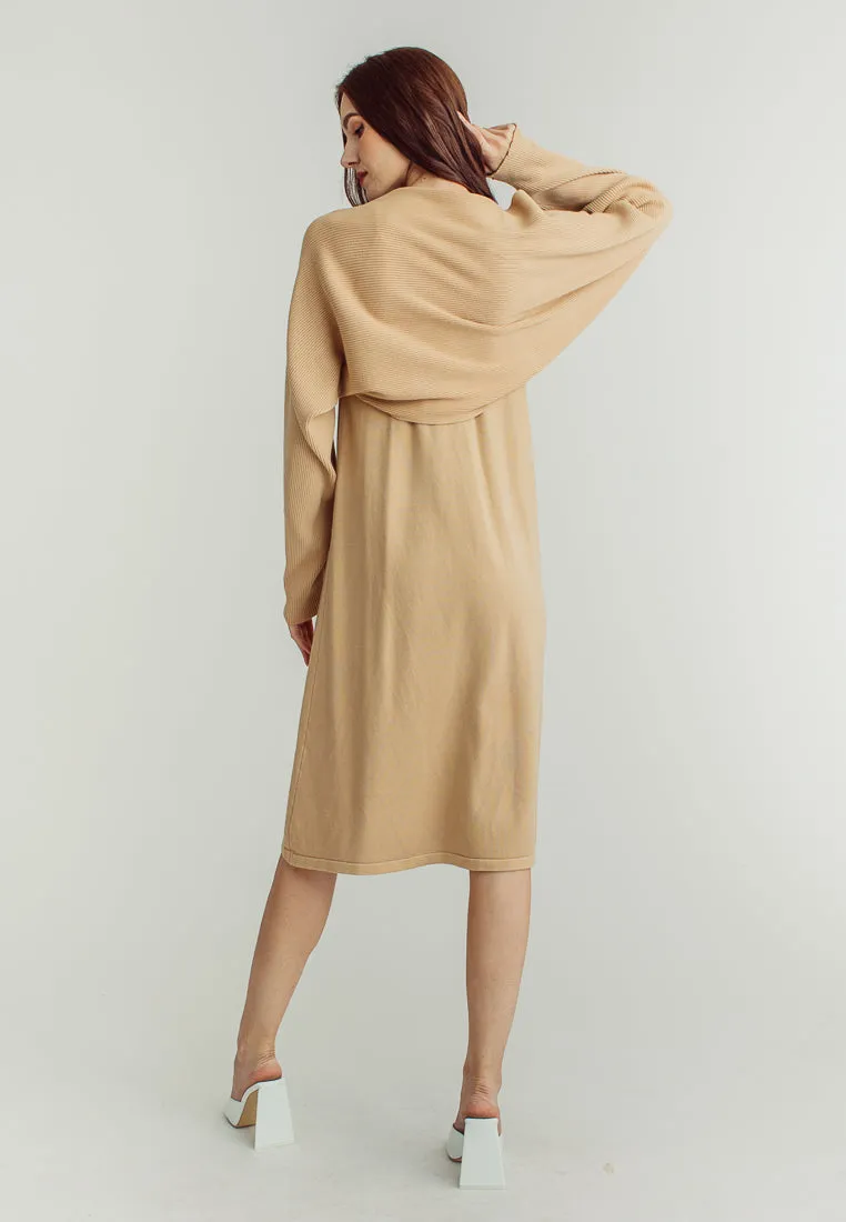 Mandy Brown long Sleeve Cardigans Knitted Top