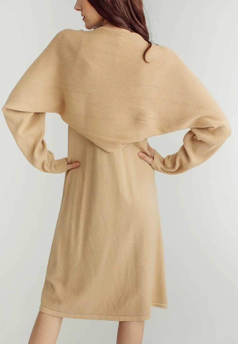 Mandy Brown long Sleeve Cardigans Knitted Top