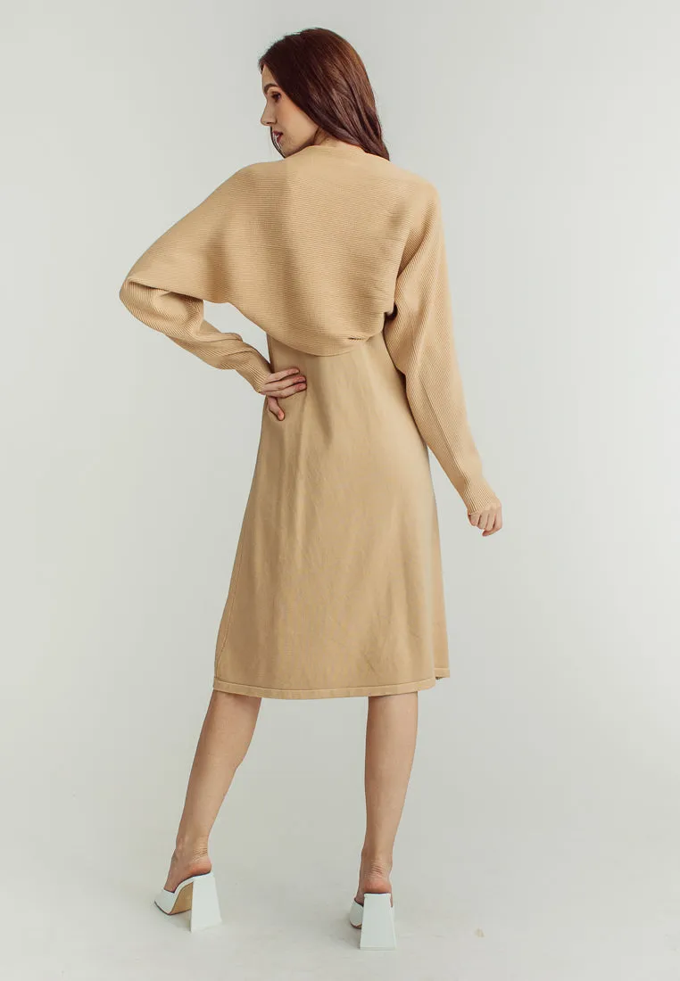 Mandy Brown long Sleeve Cardigans Knitted Top