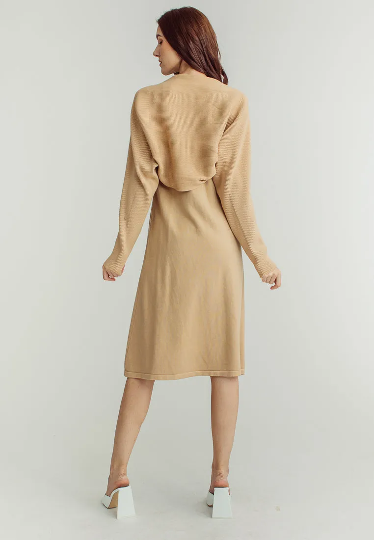 Mandy Brown long Sleeve Cardigans Knitted Top