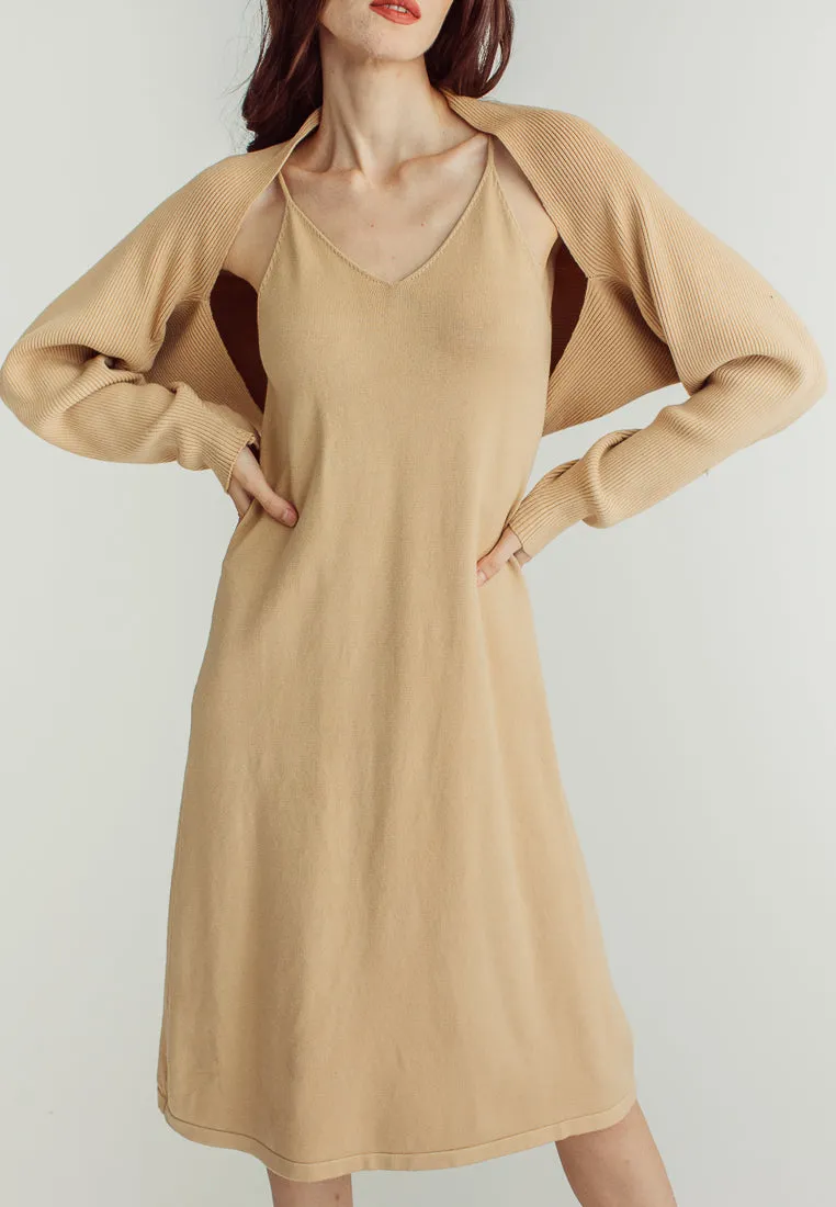 Mandy Brown long Sleeve Cardigans Knitted Top