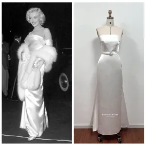 Marilyn Monroe White Strapless Satin 1950s Dress Call Me Madam Premiere