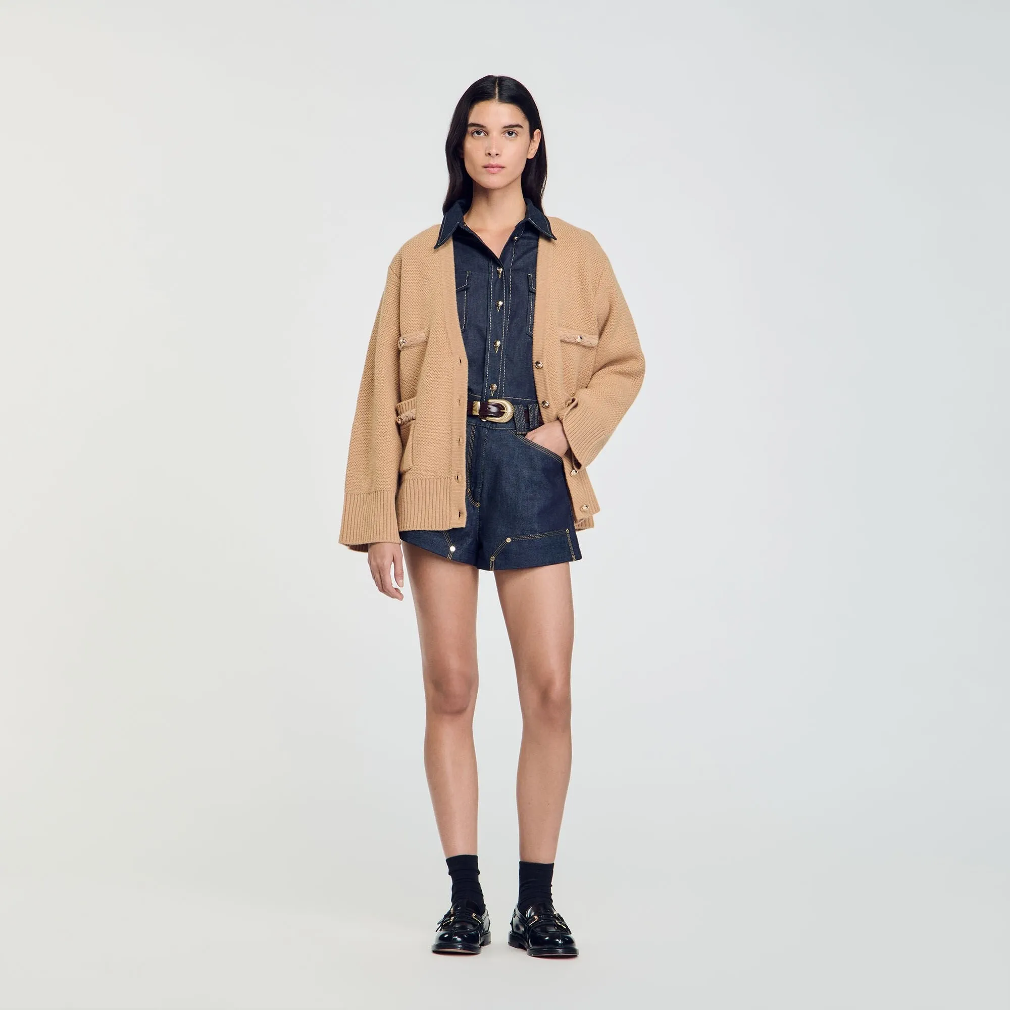 Martie Long Wool Cardigan Camel