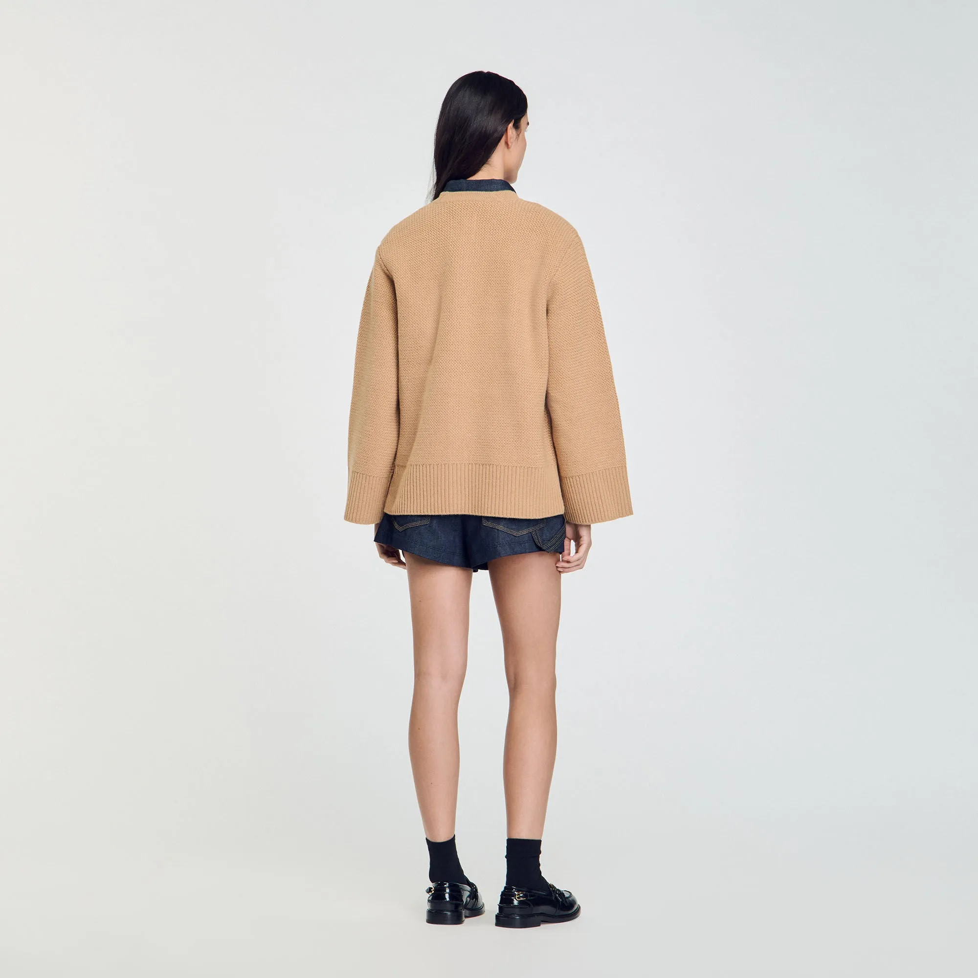 Martie Long Wool Cardigan Camel