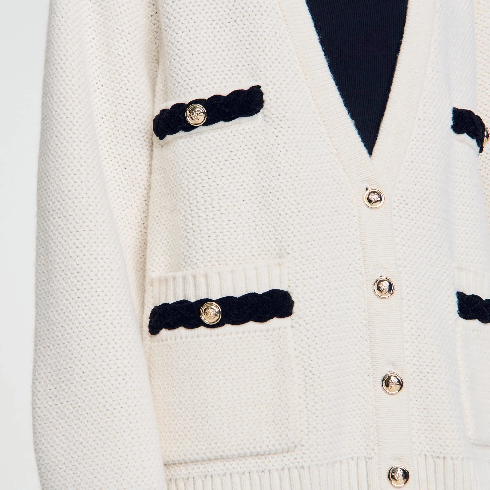 Martie Long Wool Cardigan Ecru