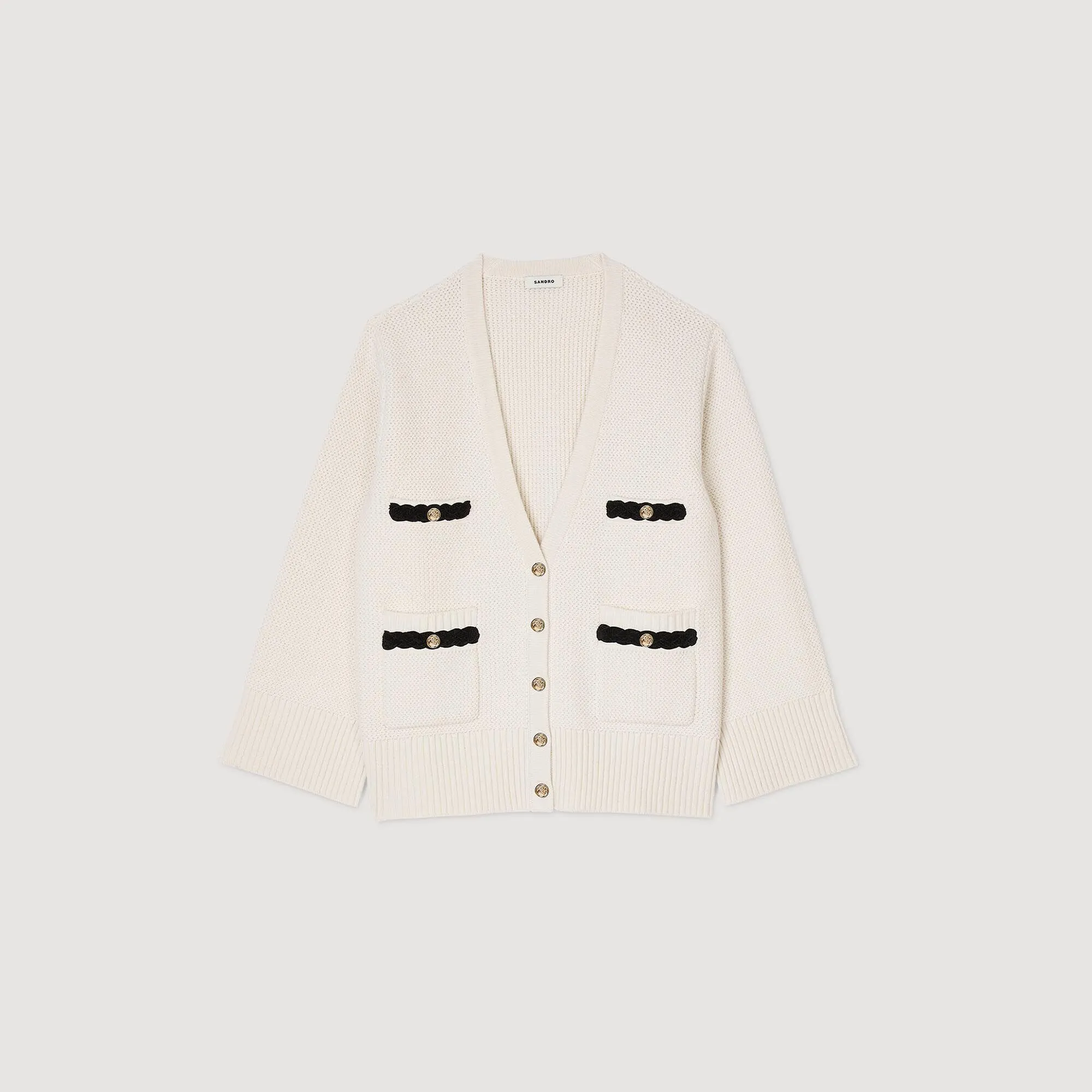 Martie Long Wool Cardigan Ecru