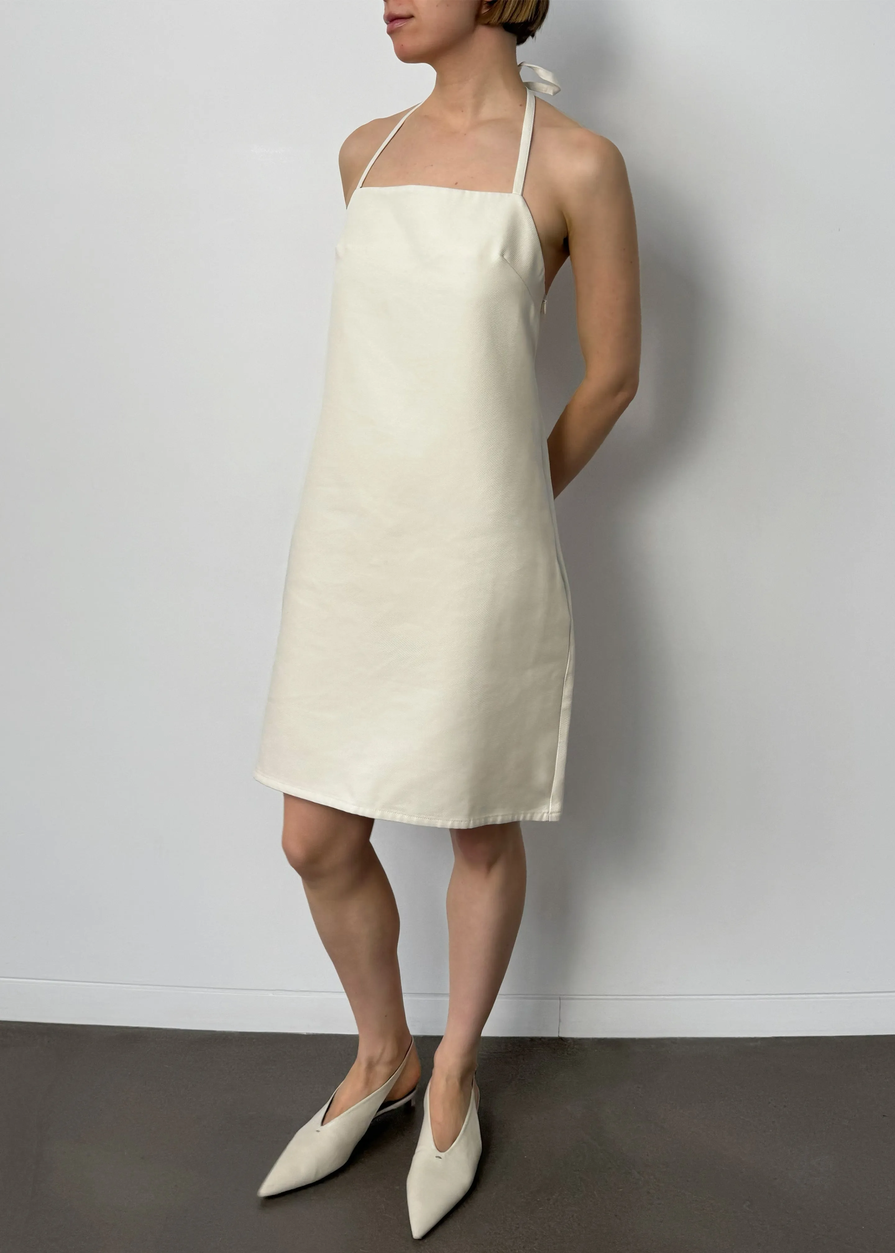 Matin Twill Halter Mini Dress - Natural