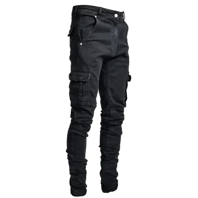 Men's Multi Pocket Urban Style Cargo Jeans