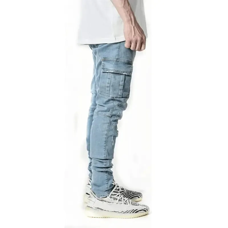 Men's Multi Pocket Urban Style Cargo Jeans