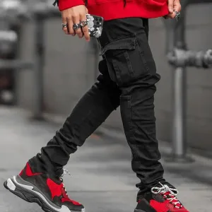 Men's Multi Pocket Urban Style Cargo Jeans