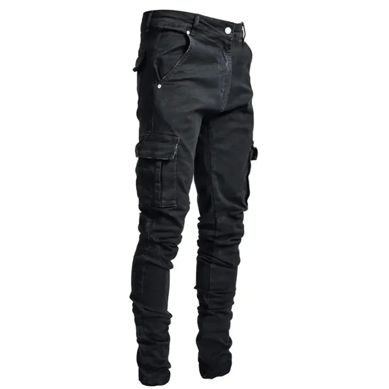 Men's Multi Pocket Urban Style Cargo Jeans