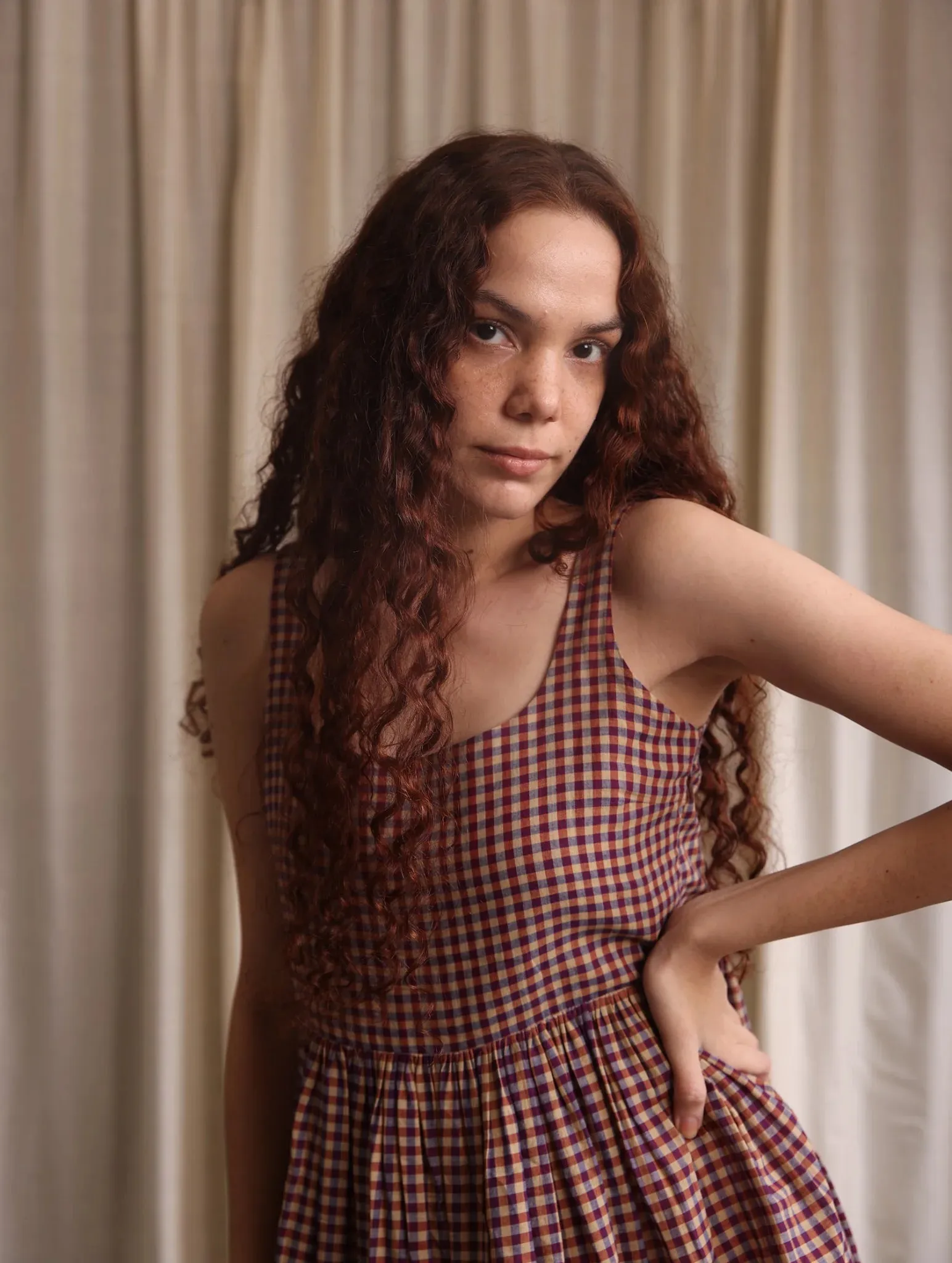 Mia | Checked Strappy Dress