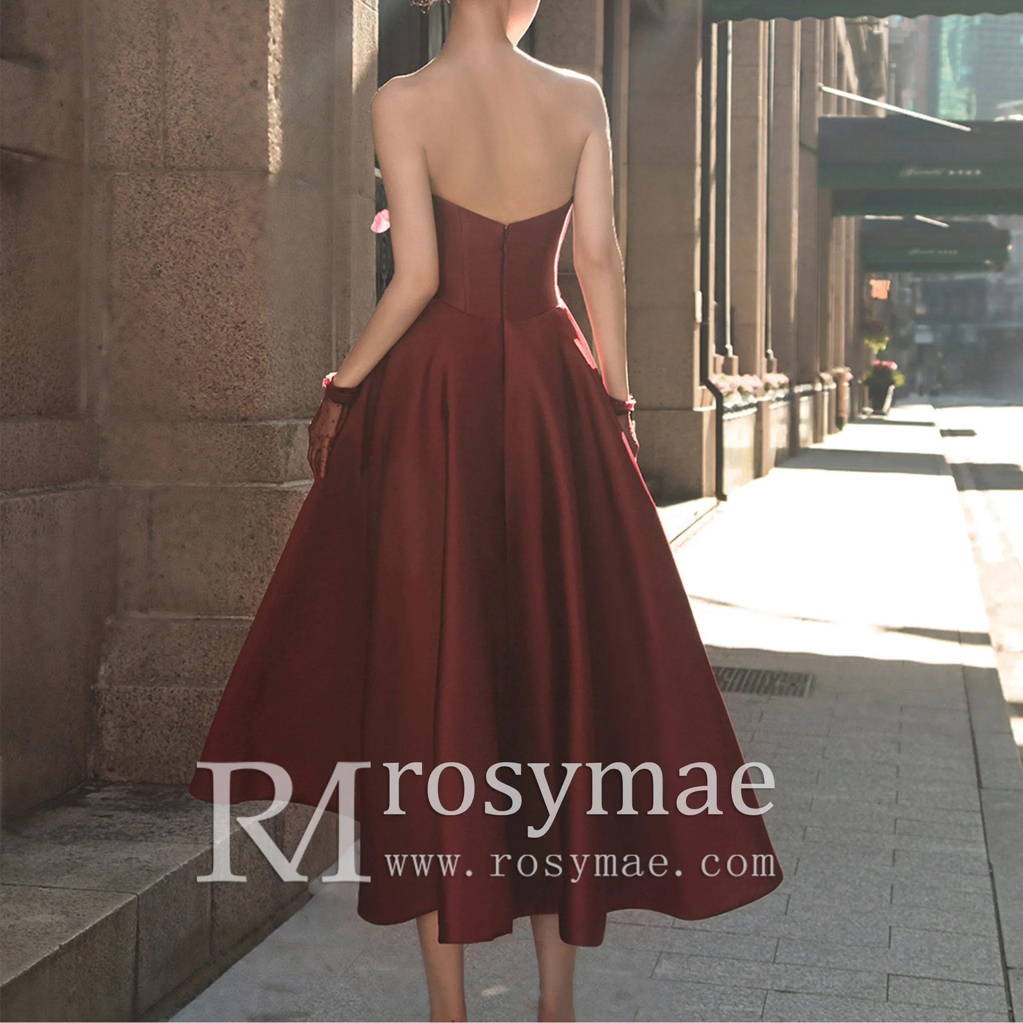 Midi and Short Wedding Dress Formal Gown with Pocket