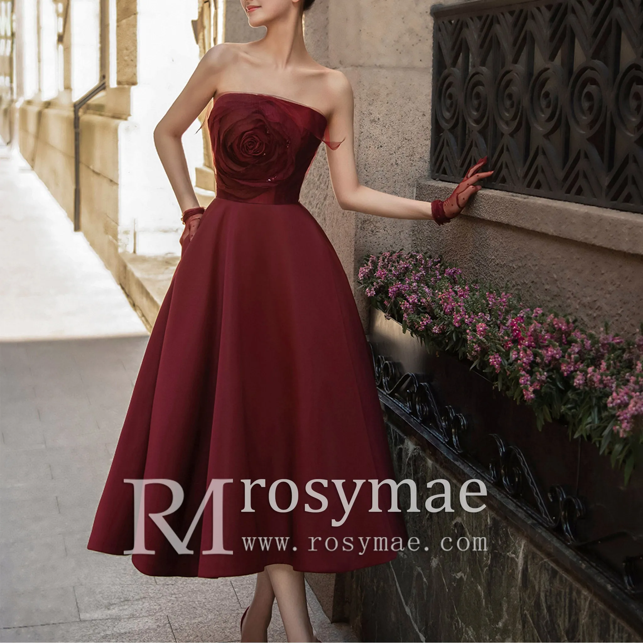 Midi and Short Wedding Dress Formal Gown with Pocket