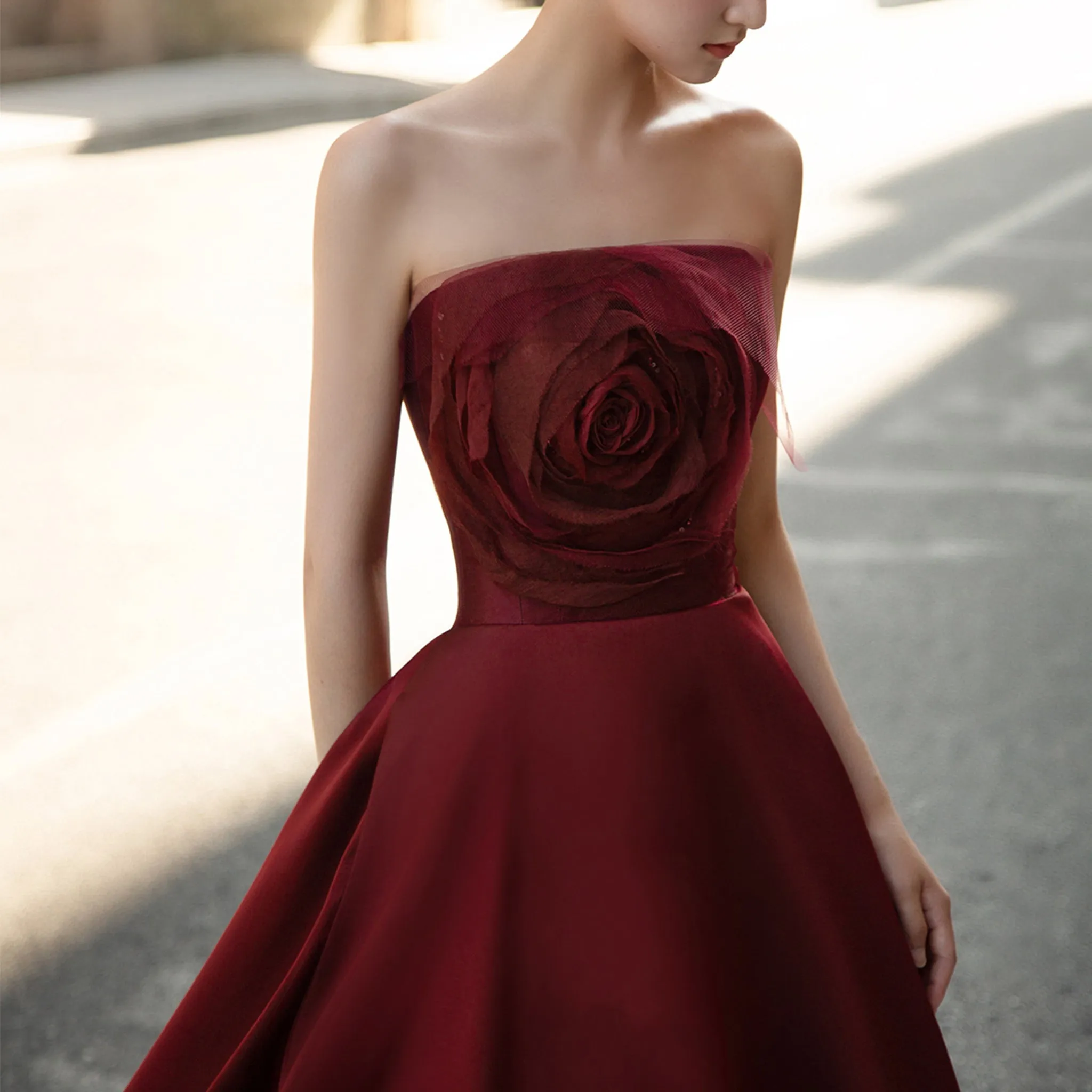 Midi and Short Wedding Dress Formal Gown with Pocket