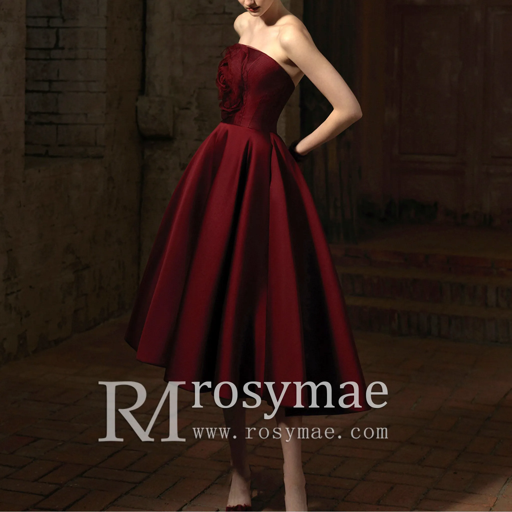 Midi and Short Wedding Dress Formal Gown with Pocket