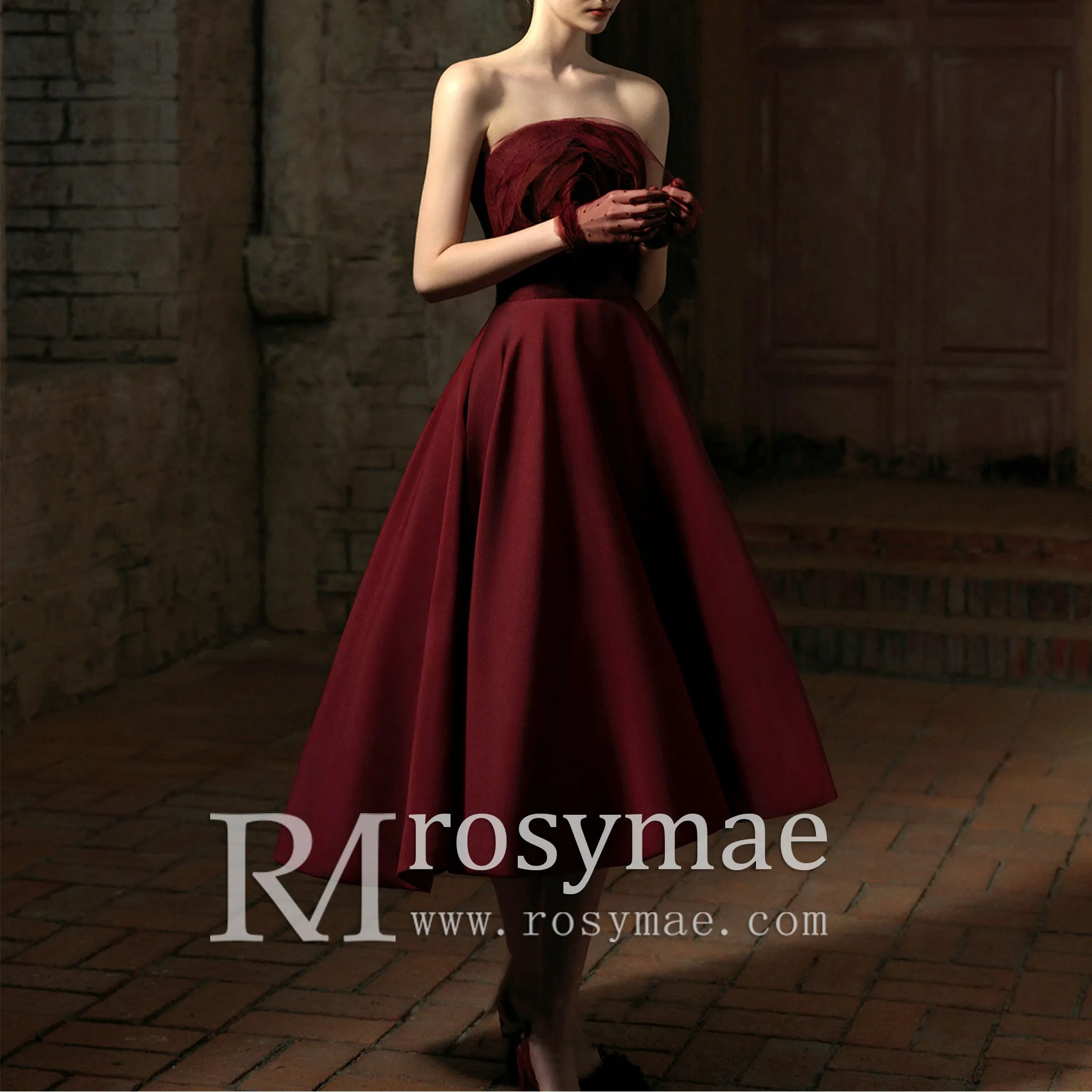 Midi and Short Wedding Dress Formal Gown with Pocket