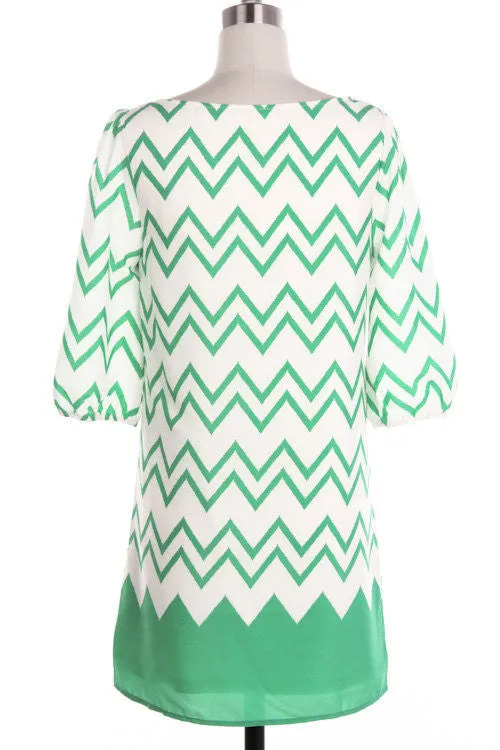 Mint Chevron Blouse