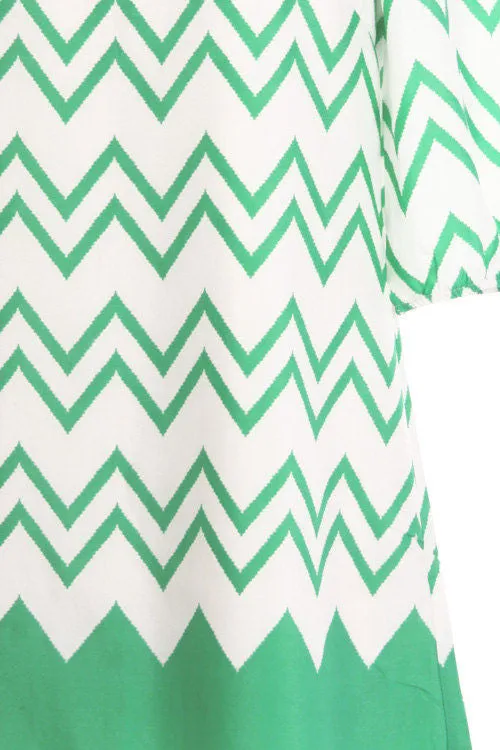 Mint Chevron Blouse