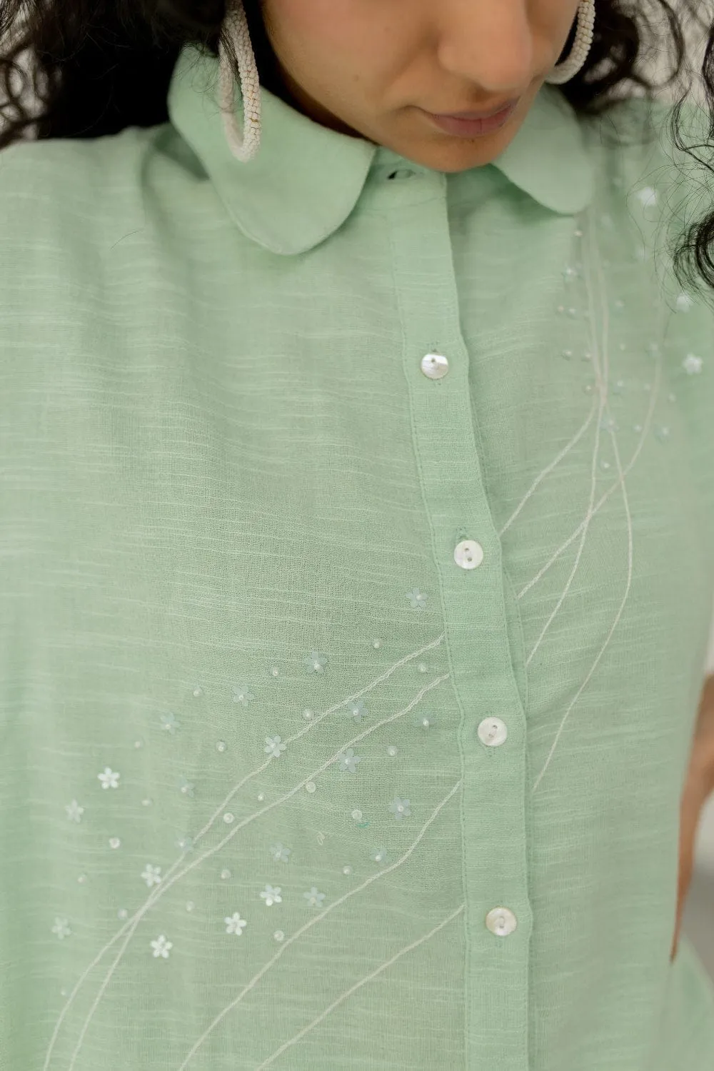 Mint Cotton Tunic and Pants Set