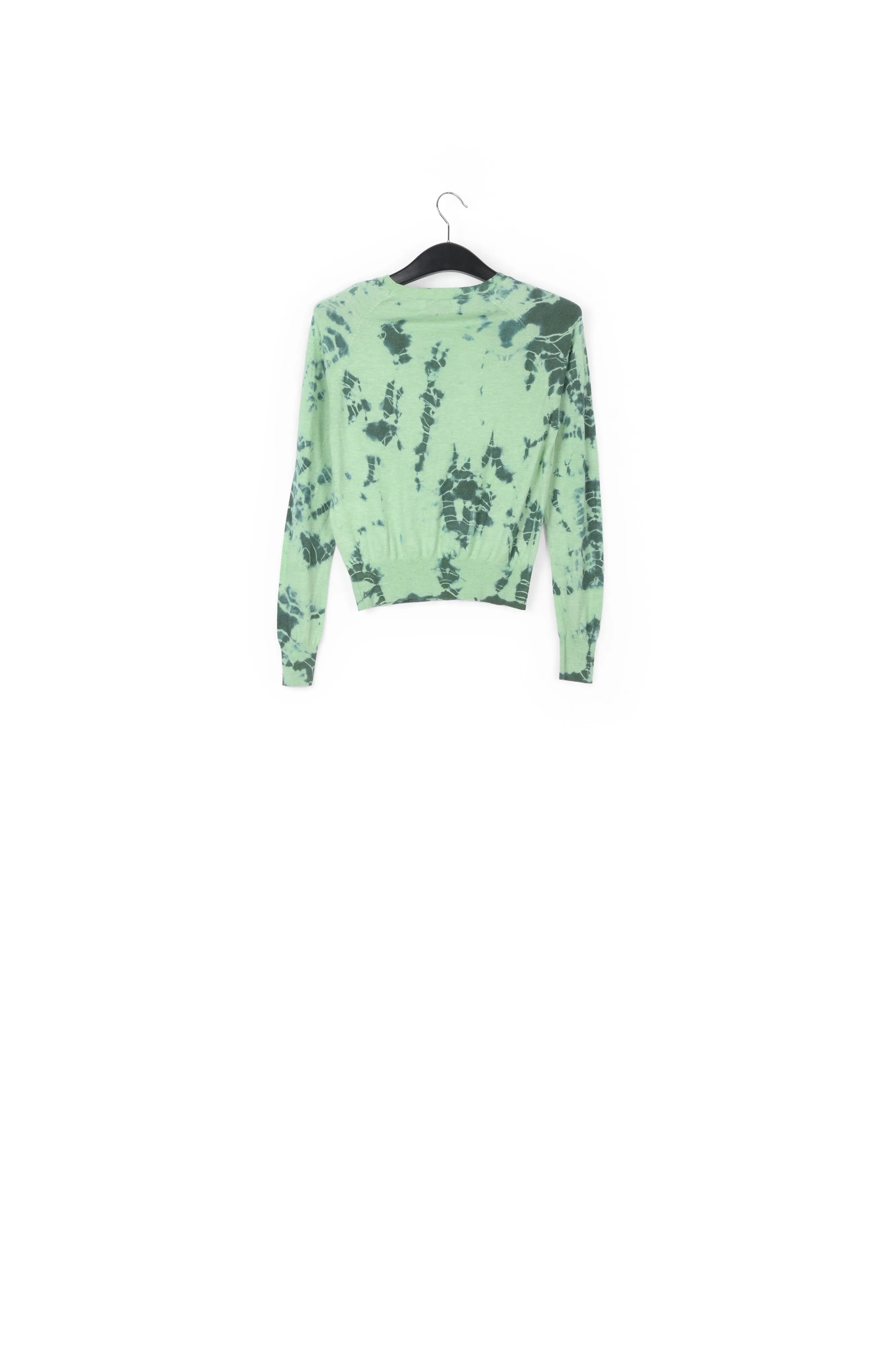 Mint green and dark green tie-dye sweater