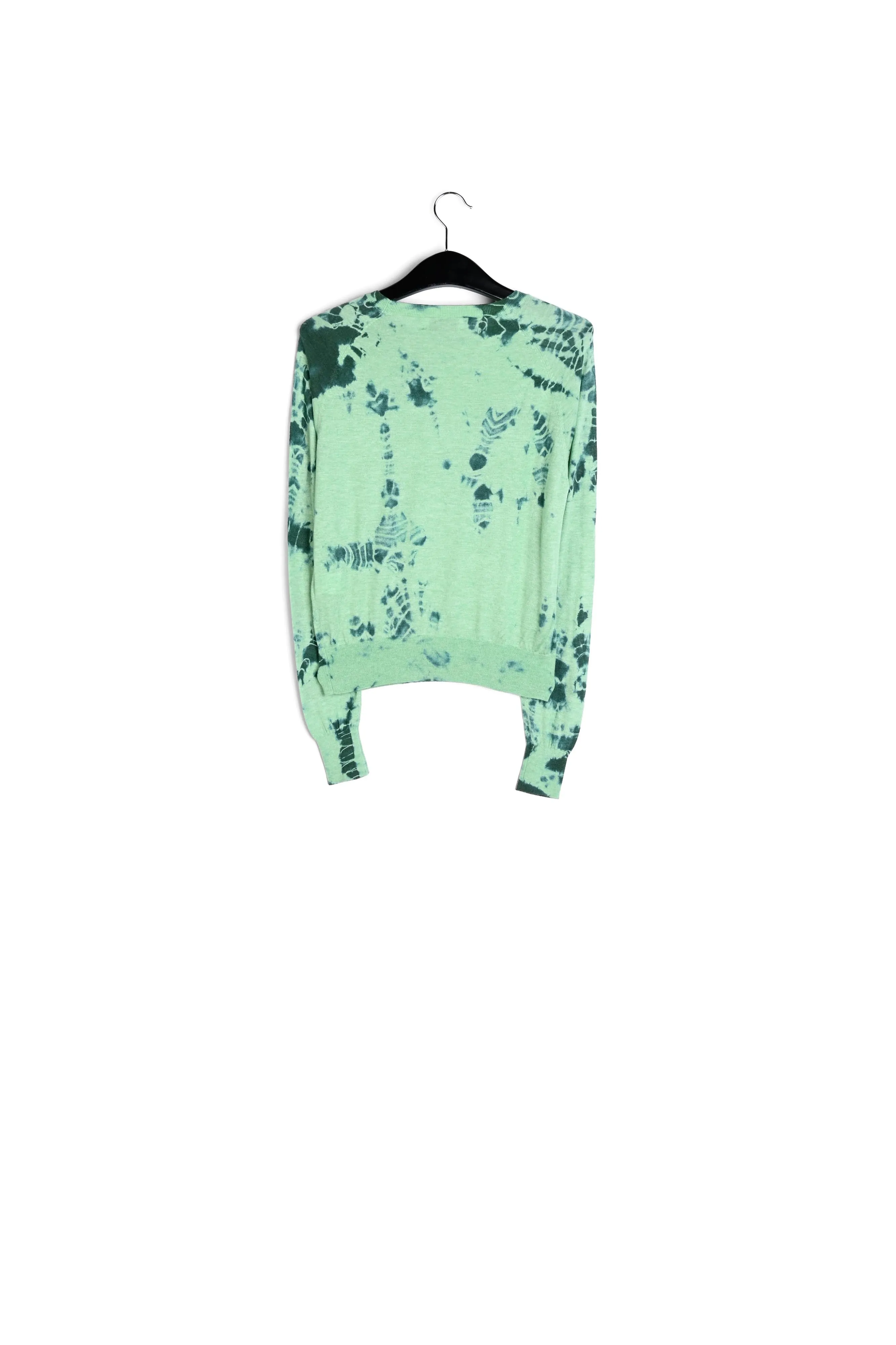 Mint green and dark green tie-dye sweater