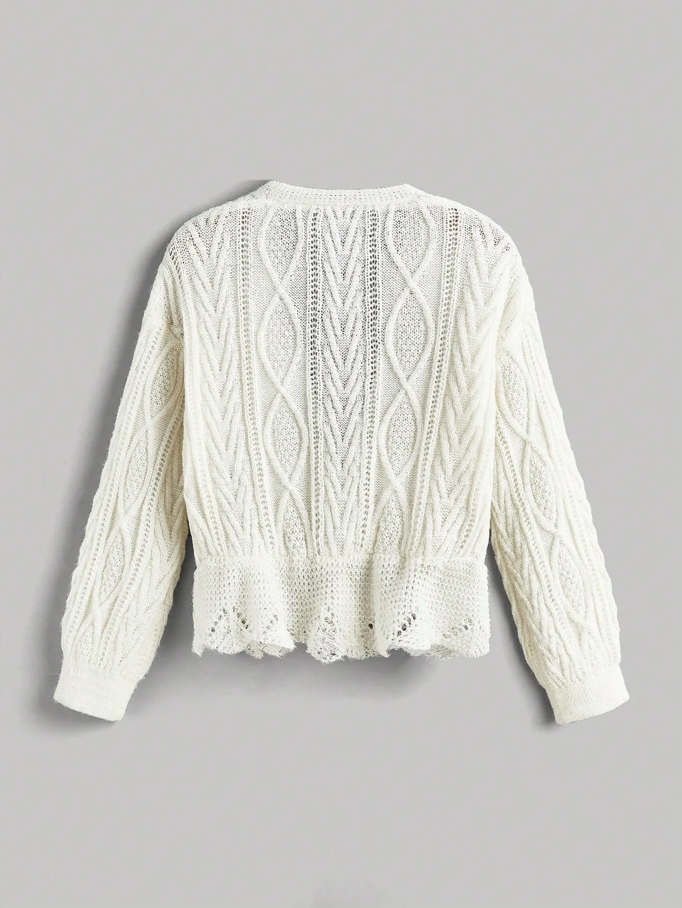MOD Women's Casual Elegant 3D Floral Decor Cardigan