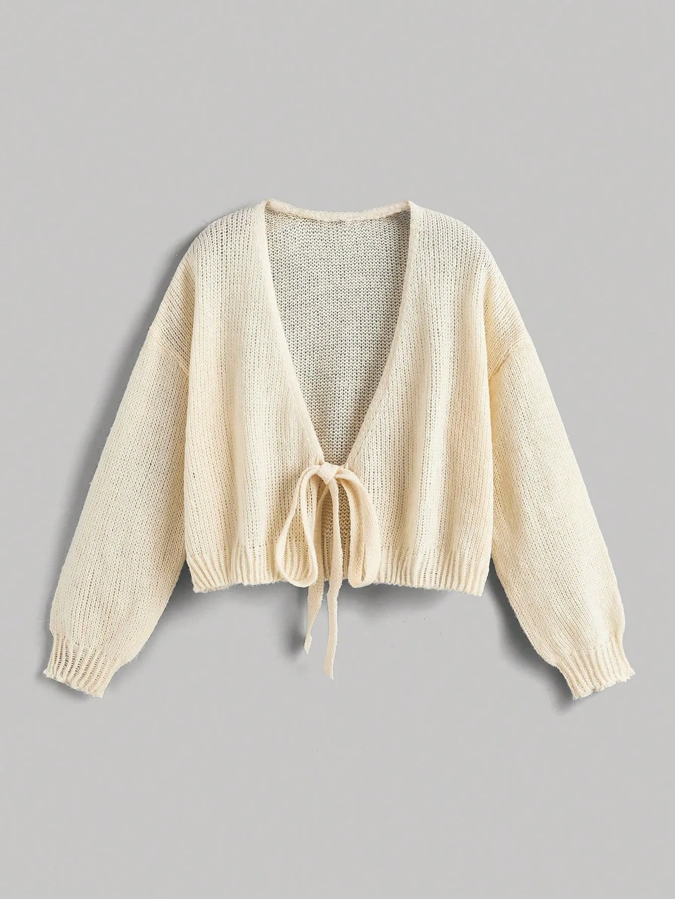 MOD Women's Casual Tie-Front Knitted Cardigan