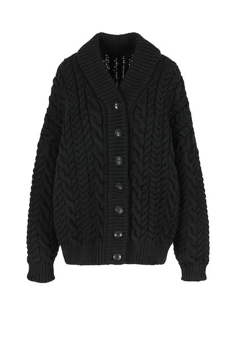 Mr Mittens Barb Cable Cardigan - Black