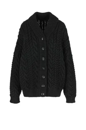 Mr Mittens Barb Cable Cardigan - Black