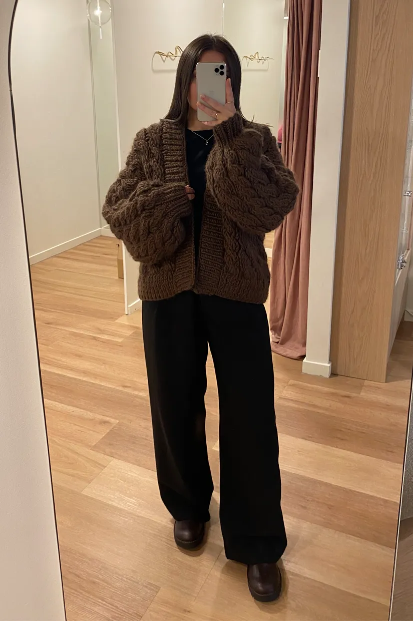 Mr Mittens Bibi Cable Bomber - Cocoa Brown
