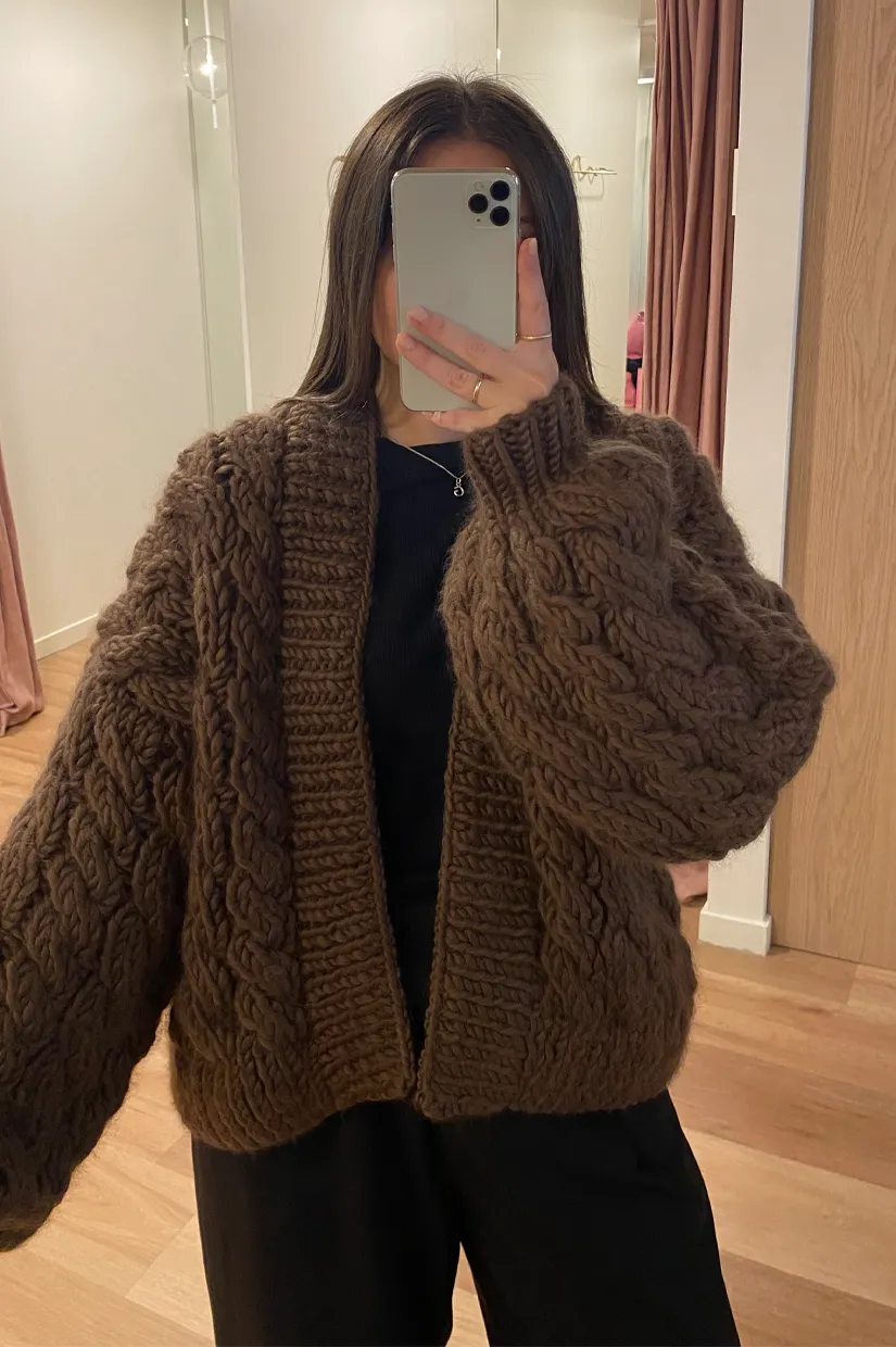 Mr Mittens Bibi Cable Bomber - Cocoa Brown
