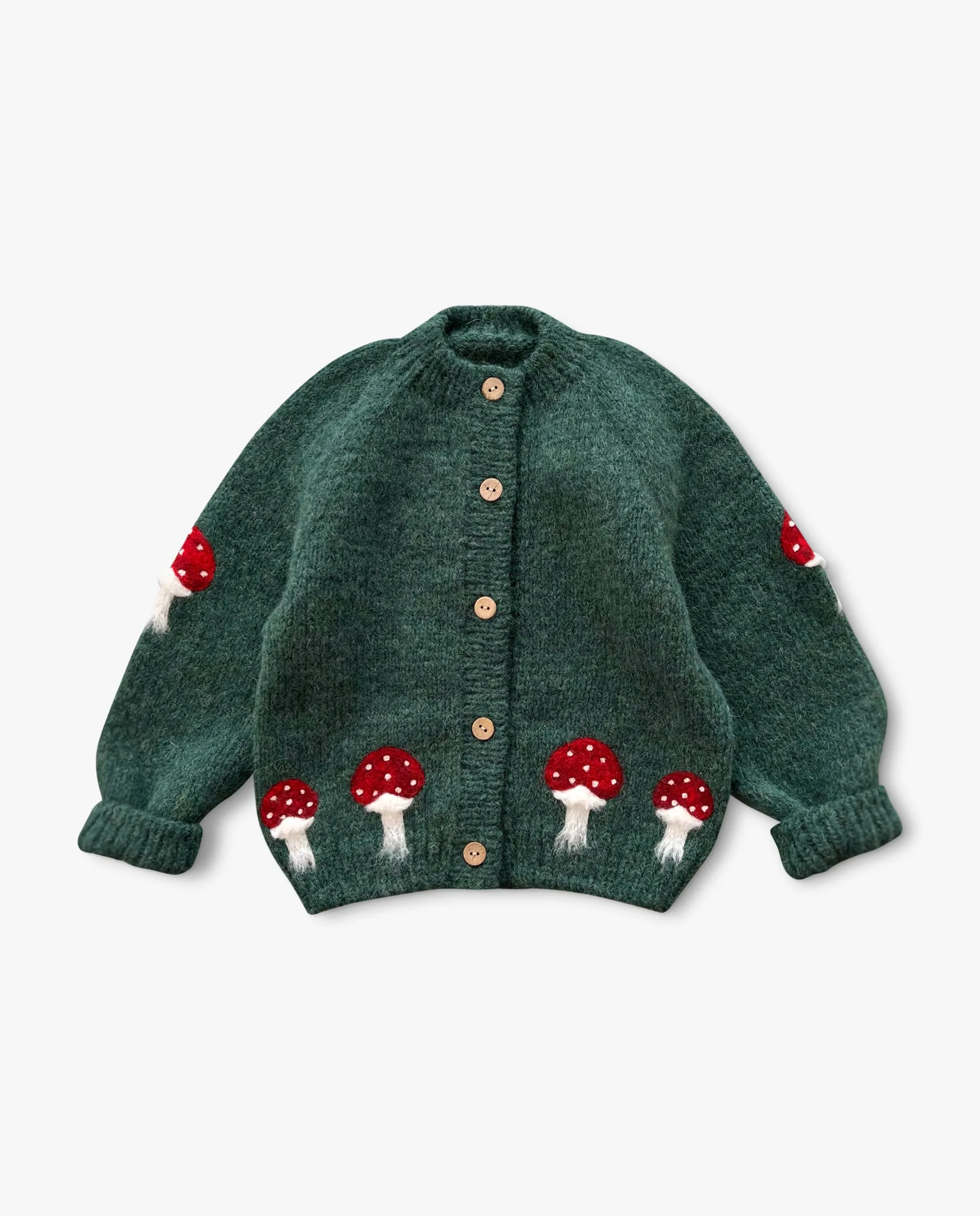 Mushrooms cardigan | Emerald