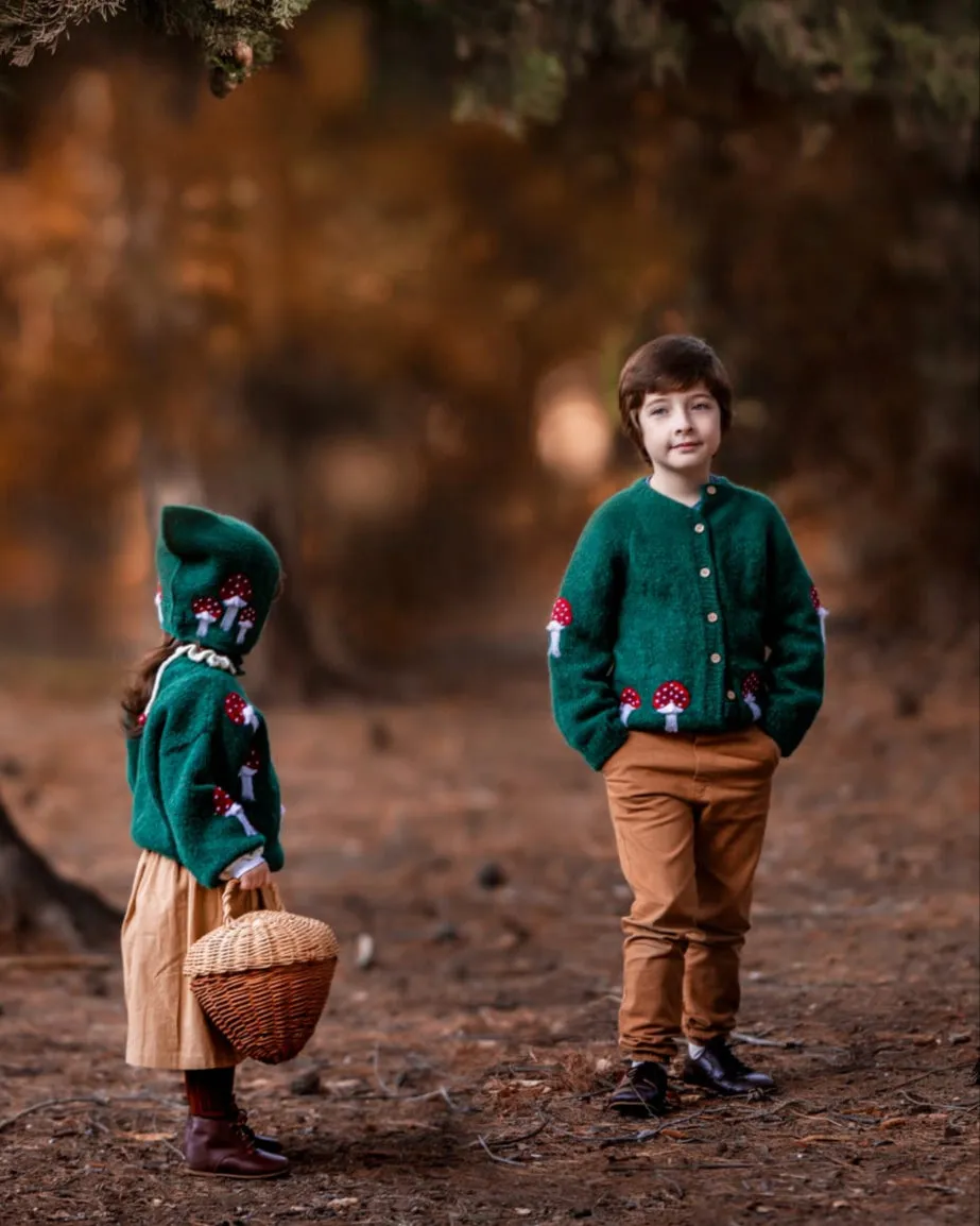 Mushrooms cardigan | Emerald